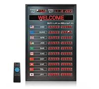 KVTUYC Schermo di visualizzazione del Tasso di Cambio valuta Digitale a LED, Orologio con Tasso di Cambio Mondiale di 10 Paesi, Ideale per i settori finanziari, Banche e Vari luoghi Commerciali