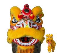 KVTUYC Set di danza del leone tradizionale cinese, set di danza del leone mascotte orientale, perfetto per decorazioni del capodanno cinese, celebrazioni di Wu Shi e raduni festivi.(Yellow)