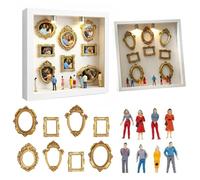 KVTUYC Vetrina per l'esposizione di ricordi e Silhouette, Mini museo Fai-da-Te con Figure e cornici, Ideale Come Regalo per anniversari, Matrimoni, Compleanni, Natale, Lauree e per Coppie.(White)