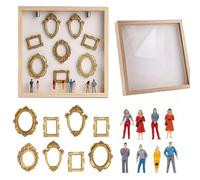 KVTUYC Vetrina per l'esposizione di ricordi e Silhouette, Mini museo Fai-da-Te con Figure e cornici, Ideale Come Regalo per anniversari, Matrimoni, Compleanni, Natale, Lauree e per Coppie.(Wood)