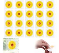 KVWIBP 20 Pezzi Trappola Mosche Interno a Forma di Girasole, Acchiappa Mosche Adesiva per Finestre e Vetri, Carta Moschicida Efficace Contro Moscerini e Insetti Volanti per Casa e Cucina