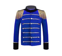 Kvysinly Costume Ringmaster Direttore Del Circo Bambino Bambina Giacca Maniche Lunghe Frange Cappotto Abito Spettacolo Costumi Carnevale Halloween Natale Cosplay Rosso Blu reale 3-4 anni
