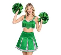 Kvysinly Donna Cheerleading Costume Completo Uniforme Vestito La Danza Set | Abito A Due Pezzi Per Donne,Abbigliamento Animazione Spettacoli Sul Palco,Set Con Top Corto Frange E Minigonna Viola,Vacanza