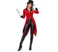 Kvysinly Donna Circo Costume Domatrice Da Presentatore Direttore Di Del | Vestito Direttore Circo,Per La Festa Fancy Dress Halloween,Frac In Velluto Morbido,Feste,San Valentino,Costume Da Ballo