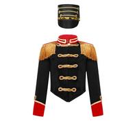 Kvysinly Ringmaster Direttore Del Circo Bambino Bambina Giacca Da Circo Pigiama Costume Mago Con Cappello Infantile Halloween Natale Cosplay 316 Anni Nero 11-12 anni