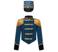Kvysinly Ringmaster Direttore Del Circo Bambino Bambina Giacca Da Circo Pigiama Costume Mago Con Cappello Infantile Halloween Natale Cosplay 316 Anni Pavone 7-8 anni