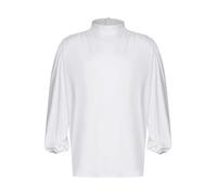 Kvysinly Uomo Adulti Camicia Per Danza Di Adorazione Bluse Lasche Manica Lunga Camicia Per Lode Liturgica Bianco 3XL