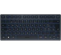 CHERRY KW 7100 MINI BT, Tastiera Multidispositivo Compatta con 3 Canali Bluetooth, Layout per la Svizzera (QWERTZ), Design Piatto, con Custodia di Trasporto, Slate Blue