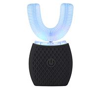 KWAII Spazzolino da denti automatico ad ultrasuoni, spazzolino elettrico sbiancante dei denti, Timer automatico 30 secondi, ricarica wireless a 360°, Viaggi Casa (Black)