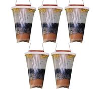 Kwaiyole Trappola per mosche grande, usa e getta, per esterni, efficace da appendere, con esca, repellente per mosche all'aperto, per cavallo, giardino, fienile e casa (5 pezzi)