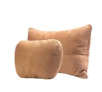 Kwak's Cuscino per Auto e Set Supporto Lombare Cuscino Cervicale con Regolazione dell’Altezza a 2 Livelli, Rivestimento Rimovibile e Lavabile, Cuscino per Collo per Massimo Comfort di Guida-marrone