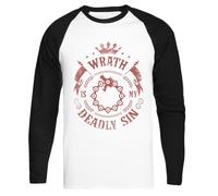 Kwantees L'ira È Il Mio Peccato Mortale T-Shirt Baseball Bianca Eco-Friendly White Baseball T-Shirt Eco-Friendly Tee