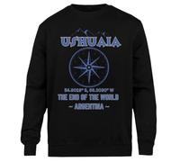Kwantees Ushuaia Argentina La Città del Sweatshirt Nera Unisex Eco-Friendly Unisex Black Sweatshirt Eco-Friendly Crewneck