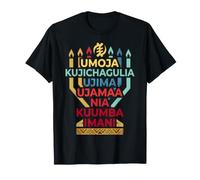 Kwanzaa Umoja Nguzo Saba Sette Principi Kinara Maglietta