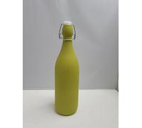 KWARE Bottiglie in vetro stile vintage da 1 litro, ideali per uso domestico o commerciale, da riempire con acqua, vino, liquore, olio, birra, grappa o cordiali (lime luccicante)