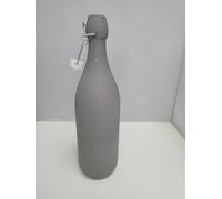 KWARE Bottiglie in vetro stile vintage da 1 litro, ideali per uso domestico o commerciale, da riempire con acqua, vino, liquore, olio, birra, grappa o cordiali (tappo oscillante grigio scintillante)
