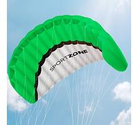 Kwasyo Force 2.5m Doppia Linea trovata Parafoil Aquilone con Lo spago e Il Manico da 30m,Sport Aquilone sulla Spiaggia,Gioco Divertente nel Parco e Giardino all' Aperto (Verde)