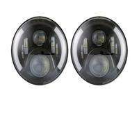 KWAYA Gruppo Fari Anteriori 2 Pezzi per Hummer H1 H2 Fari LED Universali per Auto da 7 Pollici H4 Hi-Lo con Gruppo Ottico Anteriore Halo 4x4 Luci Anteriori(50w Halo Light Black)