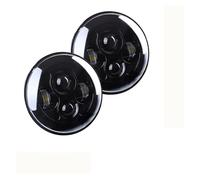 KWAYA Gruppo Fari Anteriori 2 Pezzi per Land per Rover per Defender 90 110 Fari Anteriori Rotondi da 7 Pollici per Auto 80 W Neri Accessori per Fari A LED da 7 Pollici(2pcs Headlight 1)