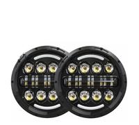 KWAYA Gruppo Fari Anteriori 2X per Suzuki per Samurai per Jimmy Fari LED Universali per Auto da 7 Pollici Hi-Lo-Lo H4 Halo DRL Fuoristrada 4x4 Gruppo Ottico(80w Halo Light Black 1)