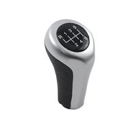KWAYA Pomello del Cambio in Pelle A 5 O 6 Marce per Auto per Serie 1 3 5 6 E30 E32 E34 E36 E38 E39 E46 E53 E60 E63 E83 E84 E90 E91 Testa Cambio(Silver 6-Speed)