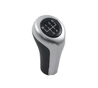 KWAYA Pomello del Cambio in Pelle A 5 O 6 Marce per Auto per Serie 1 3 5 6 E30 E32 E34 E36 E38 E39 E46 E53 E60 E63 E83 E84 E90 E91 Testa Cambio(Silver 5-Speed)
