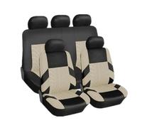 KWAYA Set Copri Sedile Per La Serie 3 E21 E30 E36 E46 E90 E91 E92 E93 F30 Set Coprisedili Auto Con Ricamo Universale Protezione Per Seggiolino Auto(Full set-Beige)