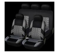 KWAYA Set Copri Sedile Set Di 2 O 5 Coprisedili Universali Auto Adatti Per La Protezione Del Sedile Con Dettagli Ricami Indipendenti E Tracce Di Pneumatici(5PCS GRAY)