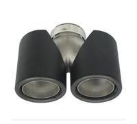 KWAYA Terminali di Scarico Terminale Scarico Doppio Antiruggine Universale Tipo Y da 60-63 Mm Ingresso da 89 Mm Terminale Scarico in Acciaio Inossidabile Marmitta(in 63mm out 89mm)