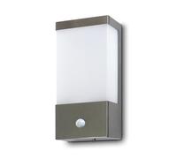 Kwazar - Lampada da Esterno a Parete con Sensore di Movimento, Lampade da Esterno a Parete Lampada da Soffitto - Lampada da Facciata - Faretto da Esterno Max. 15W, E27, IP44 - COSMO-S, Argento