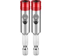 kwb 100400 Porta Magnetico a Cambio rapido con Rilascio Automatico del Bit-Albero Esagonale da 1/4 di Pollice, Lunghezza 65 mm, Grey, Halter One-Touch (Confezione da 2)