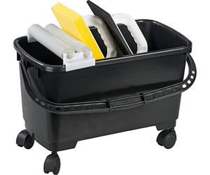 KWB 1783-24 Set di lavaggio per piastrellisti Profi 3 pezzi - secchio di lavaggio da 24 l in oppio rullo compressore, spugna in gomma cellulare, 1x tavola di pulizia con supporto per spugna idraulica, rulli di trasporto, Made in Germany
