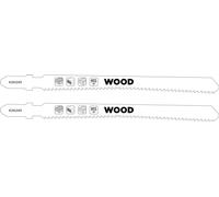 kwb 2x lame per seghetto alternativo per legno, denti controrotanti (per legno duro e tenero, pannelli truciolari rivestiti, denti bimetallici, dentati e ad angolo libero,supporto per albero a T)