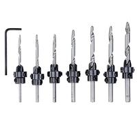 kwb 513190 Trapano svasatore, set 8 pezzi, 7 x fermi, fermi di profondità per legno tenero