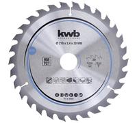 kwb Lama circolare 210 x 30 mm, taglio rapido, lama adatta per legno tenero e duro, pannelli di legno e truciolato
