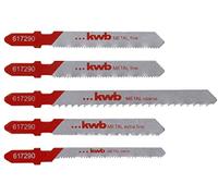 kwb 617290 PIASTRI DI STITCH DI PIETRE HSS a 5 pezzi ISS Set per tagli grossolani, tagli extra fine incl. Lama della sega curva con T-shaft S-20 / albero della fibbia
