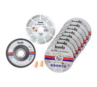 kwb 712041 Kit dischi da taglio 115 mm 10 pz. Acciaio inox