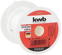 kwb 922125 Corda per muratori 50 metri, bianca, Corda di raddrizzamento per pavimentazione e muratura 2,0 mm, filo a piombo per varie applicazioni, m x