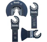 kwb BATTERIA Top BALLITOOL MULTITOOL LAME - Set utensili, 4 pezzi, incl. Lama di sega di immersione CV, sega a metà luminosa Segmento a segmento e spatola