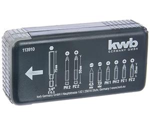kwb bit set bit dispenser box - 9 pezzi con porta bit magnetico con albero E 6.3 per avvitatore a batteria