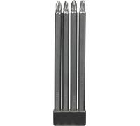 kwb Bit Set da 4 pezzi lunghezza 150 mm, extra lungo con gambo 1/4 di pollice secondo ISO 1173 E 6.3, Grigio