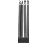 kwb Bit Set da 4 pezzi lunghezza 150 mm, extra lungo con gambo 1/4 di pollice secondo ISO 1173 E 6.3, Grigio