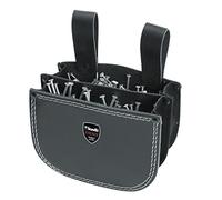kwb - Borsa per unghie in pelle con due scomparti e passante per cintura da appendere, colore nero, doppio scomparto