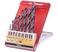 KWB Set punte elicoidali CV per legno duro e tenero Ø 3-10 mm 8 pezzi (514100)