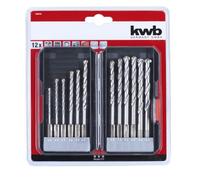 KWB Einhell 49108840 Set 12 Punte Trapano HM TCT 1/4" E6,3 Calcestruzzo Muratura