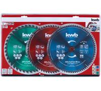 KWB Einhell 49589399 Set 3 Lame Sega Circolare Troncatrice 250x30mm 40T/60T/80T
