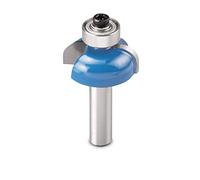 kwb HM Hollow Hub Cutter Professional (per legno, 25,7 mm, R = 6.35mm, albero da 8 mm, taglio di base a base di base, con cuscinetto a sfere di avviamento, adatto per tutte le solite fresatura a mano) blu / grigio