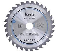 kwb Lama circolare 210 x 30 mm, taglio rapido, lama adatta per legno tenero e duro, pannelli di legno e truciolato