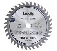 kwb lama per sega circolare 127 x 12,7 mm, taglio molto fine, adatta per piani di lavoro, legno e pannelli rivestiti