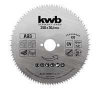 kwb Lama per sega circolare 250 x 30 mm, Made in Germany, taglio preciso fine, lama adatta per pannelli in legno, legno profilato e legno morbido